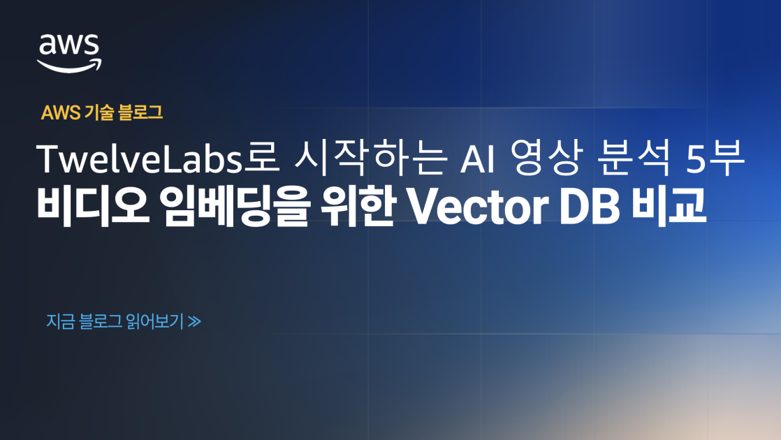 클라우드 환경에서의 비디오 인텔리전스 구현 : TwelveLabs로 시작하는 AI 영상 분석 5부 – 비디오 임베딩을 위한 Vector DB 비교